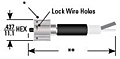 Single-Ended, Non-Shielded, Threaded Plug Cable Assemblies with Lock Wire Holes